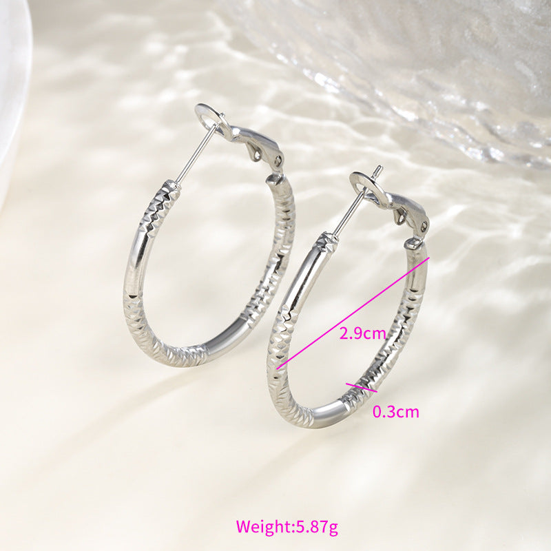 Wholesale Stainless steel heart-shaped large circle earrings