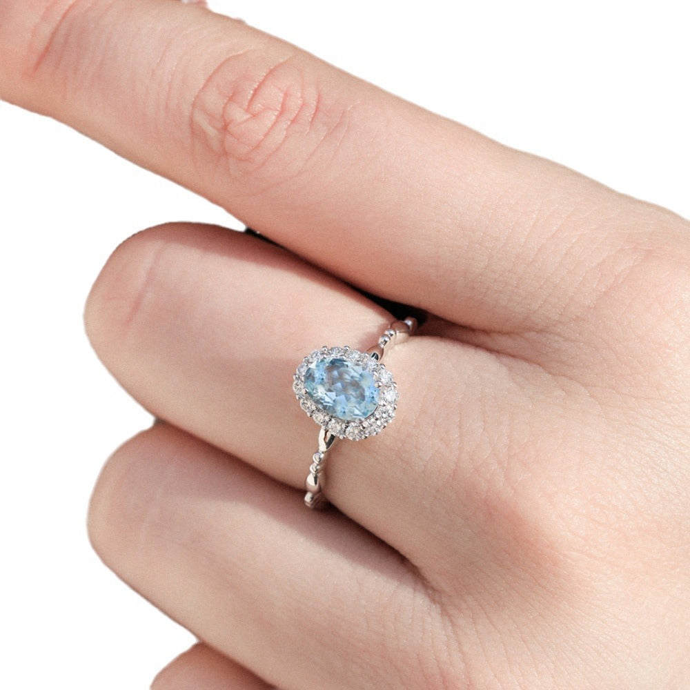Wholesale Blue Topaz  Diamond Ring