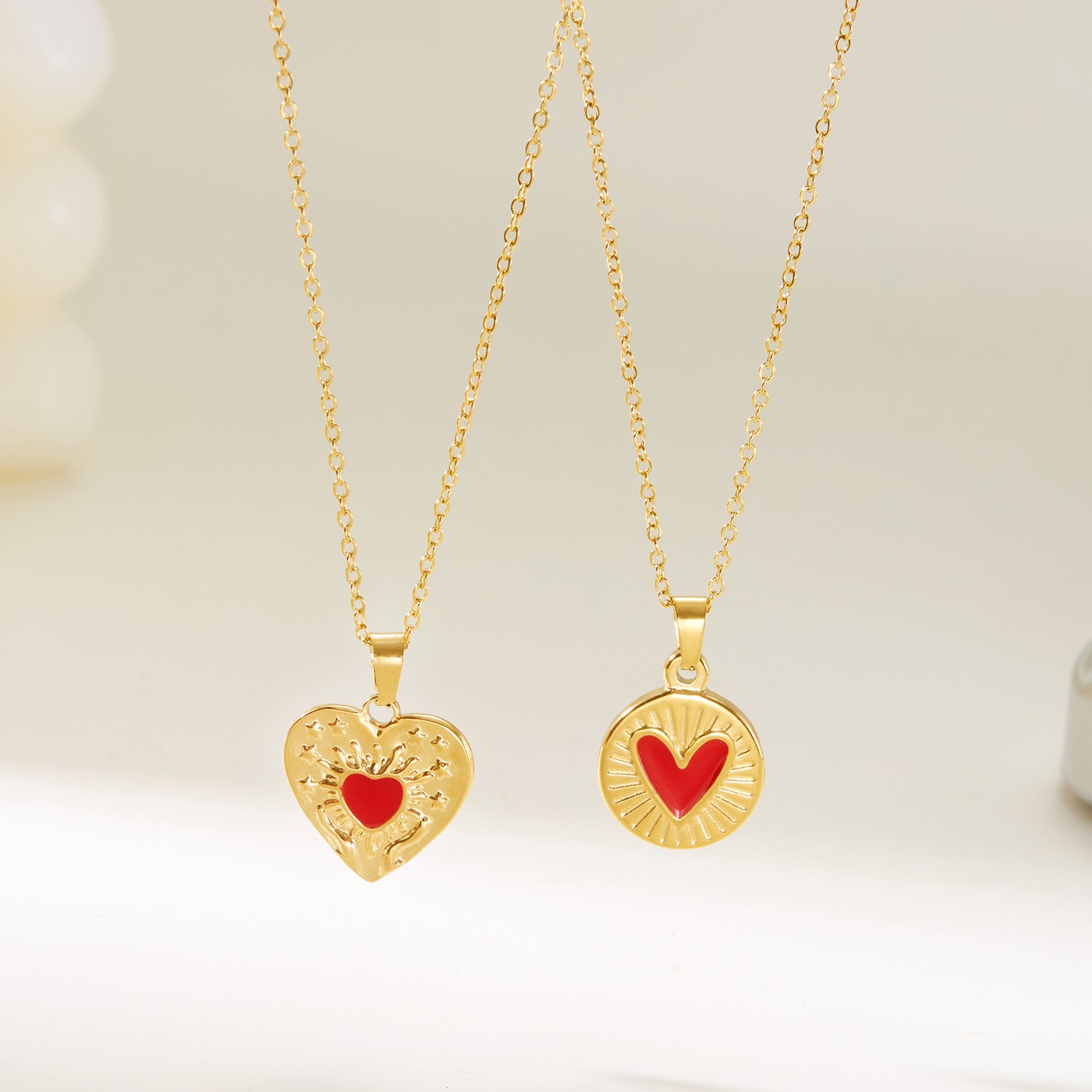Wholesale Stainless Steel  Love Drop Oil Pendant Heart Necklace