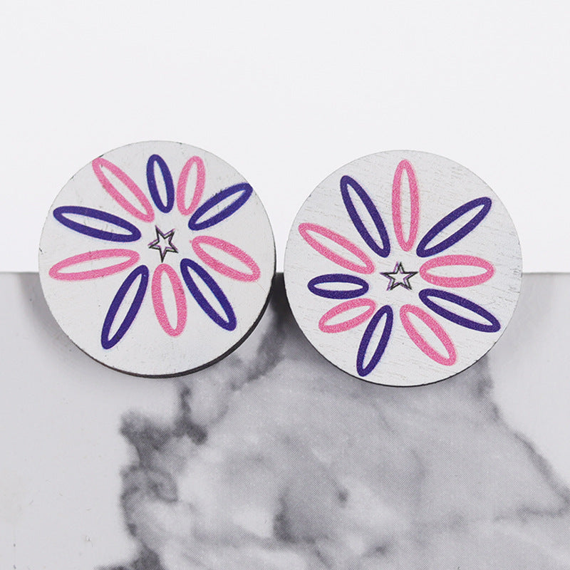 Wholesale  National Day USA dwarf Eagle rocket cute small ear studs wooden ear studs