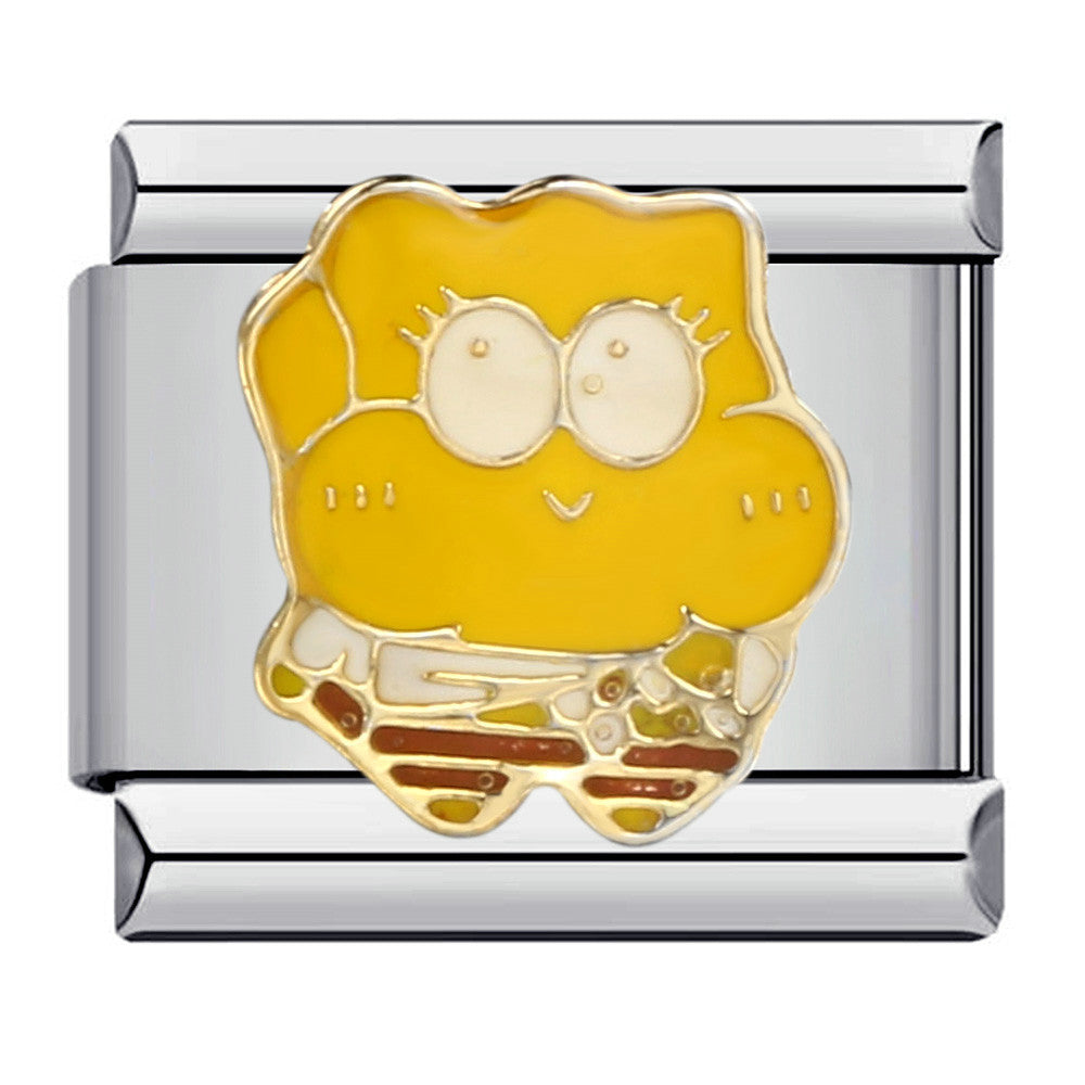 Wholesale Italian Module Bracelet Stainless Steel Welding Gold Plated Oil Drop Cartoon DIY Charms