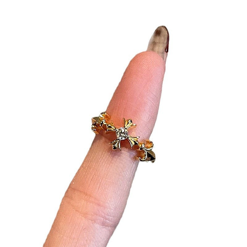 Wholesale Cross Yellow Oriole Tail Flower Tail Ring