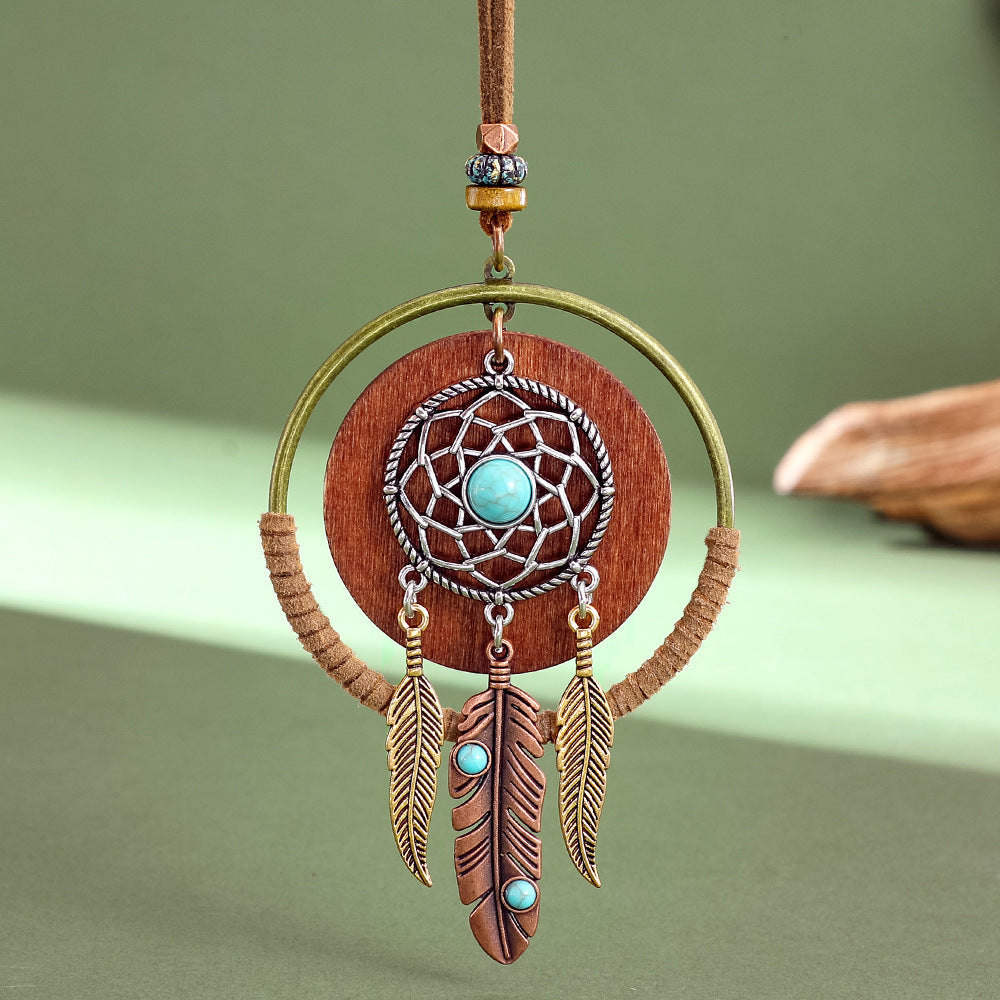 Wholesale Bohemian Dreamcatcher Tassel Necklace Pendant Vintage Style Fashion Accessory for Resale