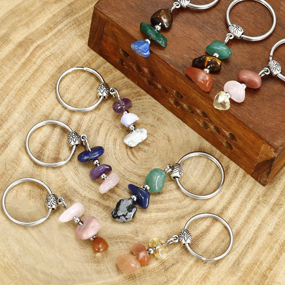 Wholesale  stone beaded keychain