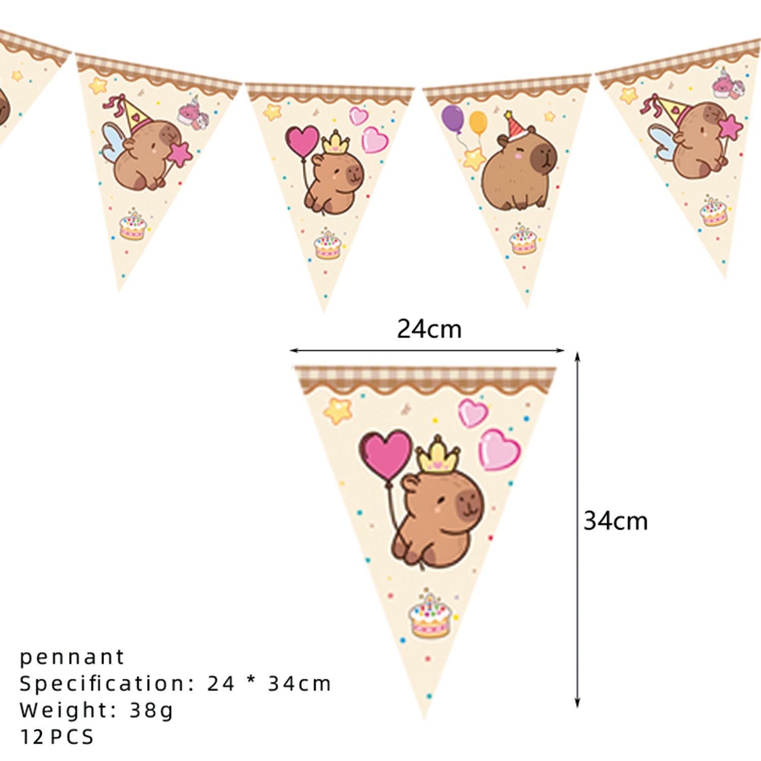 Wholesale Capybara Capybara themed birthday party tableware decorations first birthday gift layout paper plate banner pennant