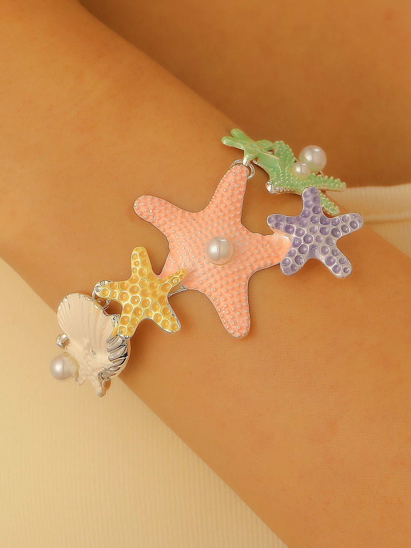 Wholesale Bohemian Summer Beach Shell Necklace And Bracelet Set Faux Pearl Starfish Conch Women S Fashion Jewelry Accessory