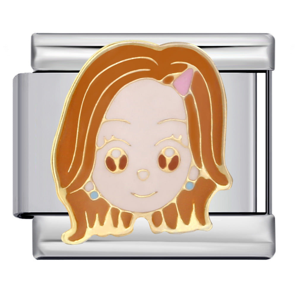 Wholesale  Italian Charm Bracelet 9mm DIY dripping Creative Stainless Steel Composable Bracelet