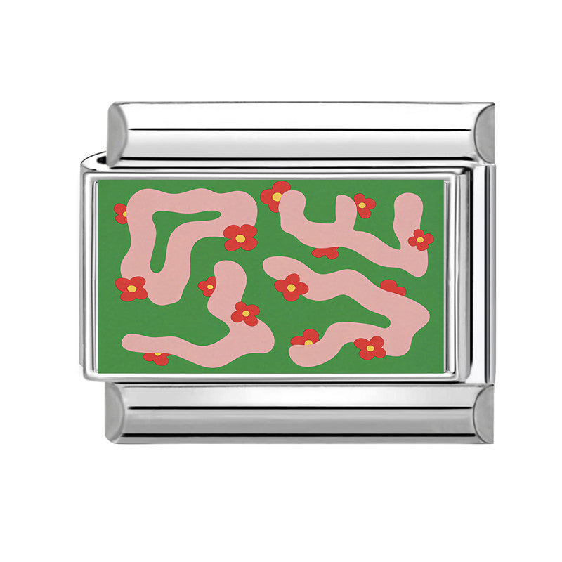 Wholesale 9mm Italian Charm Starter Bracelets DIY square Single Section Creative Stainless Steel Composable Bracelet