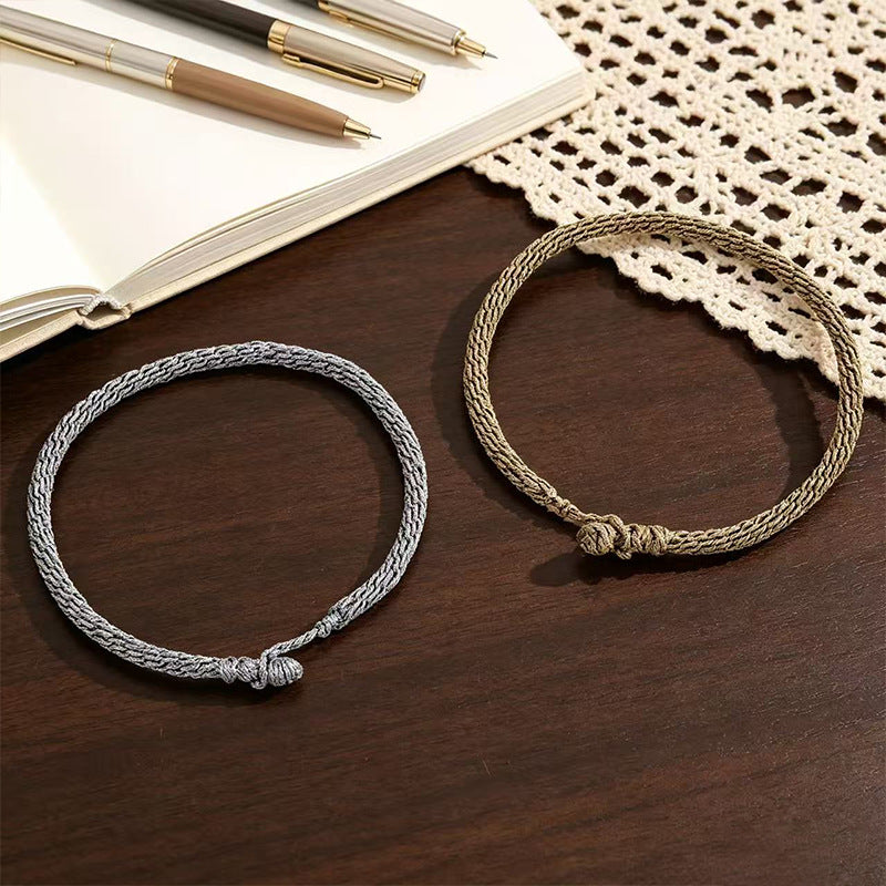 Wholesale Trendy Handmade Woven Gold Rope Bracelet For Women Fashion Jewelry Accessory