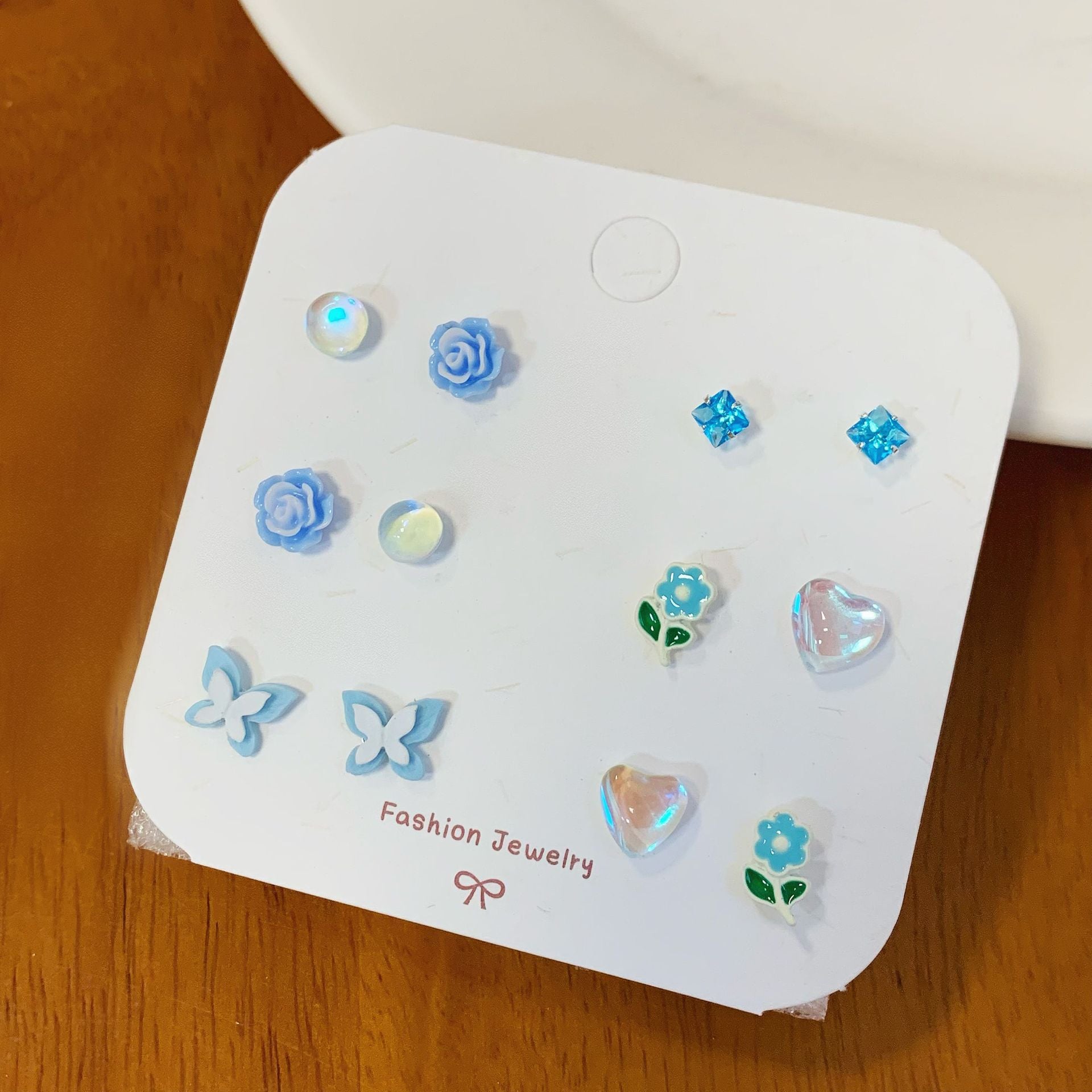 Wholesale Sweet and fresh silver needle small floral and fruit earrings