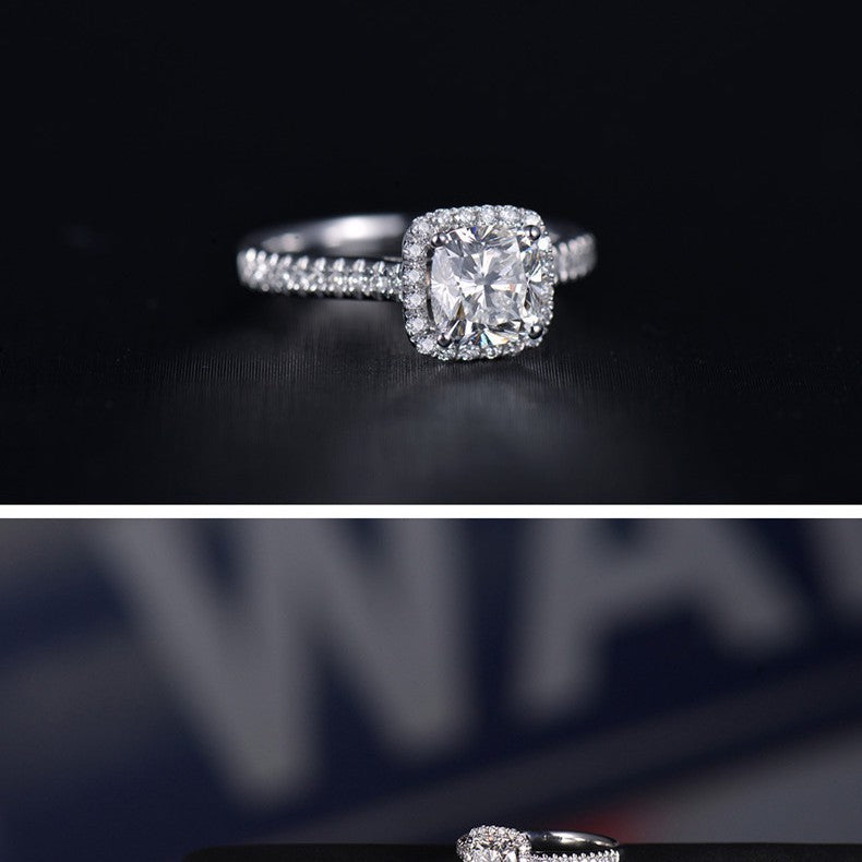 Wholesale Copper Square Zircon Ring European Style Fashion Jewelry for Women Gift