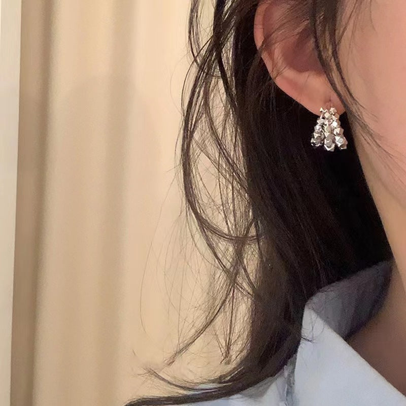 Wholesale Vintage Metal Multi-layer Broken Silver Earrings ACC-ES-MiYe006