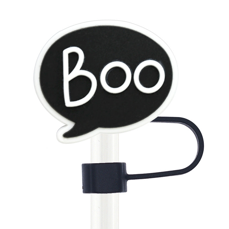 Wholesale Random 100pcs Halloween 10mm PVC Soft Straw Tube Cap ACC-SCR-RYY070