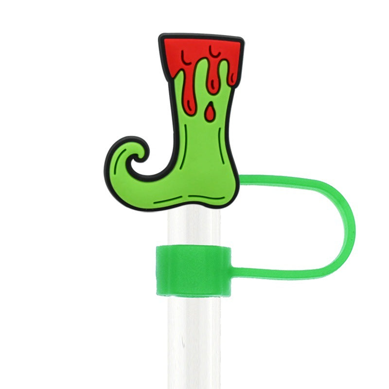 Wholesale  Random 100pcs Cartoon   10mm PVC Soft Straw Tube Cap