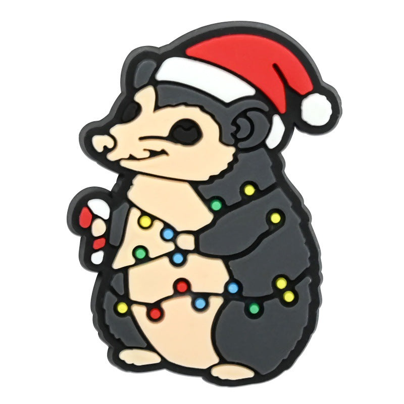 Wholesale  Random 100pcs Christmas animal-themed PVC Soft Rubber Shoe Buckle Decoration