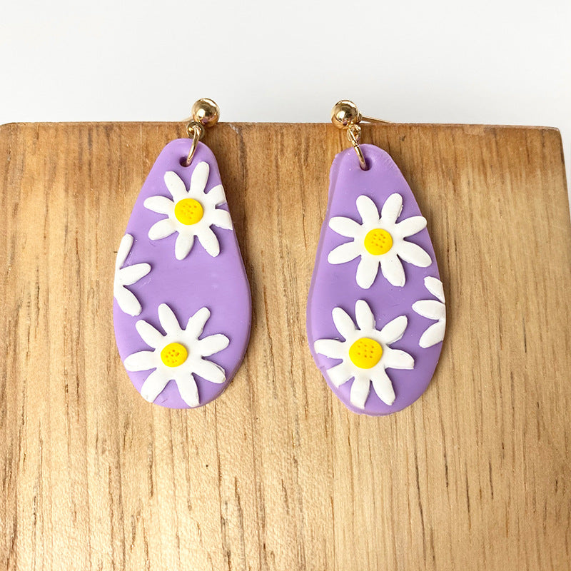 Wholesale 3pcs Polymer Clay Flower Earrings