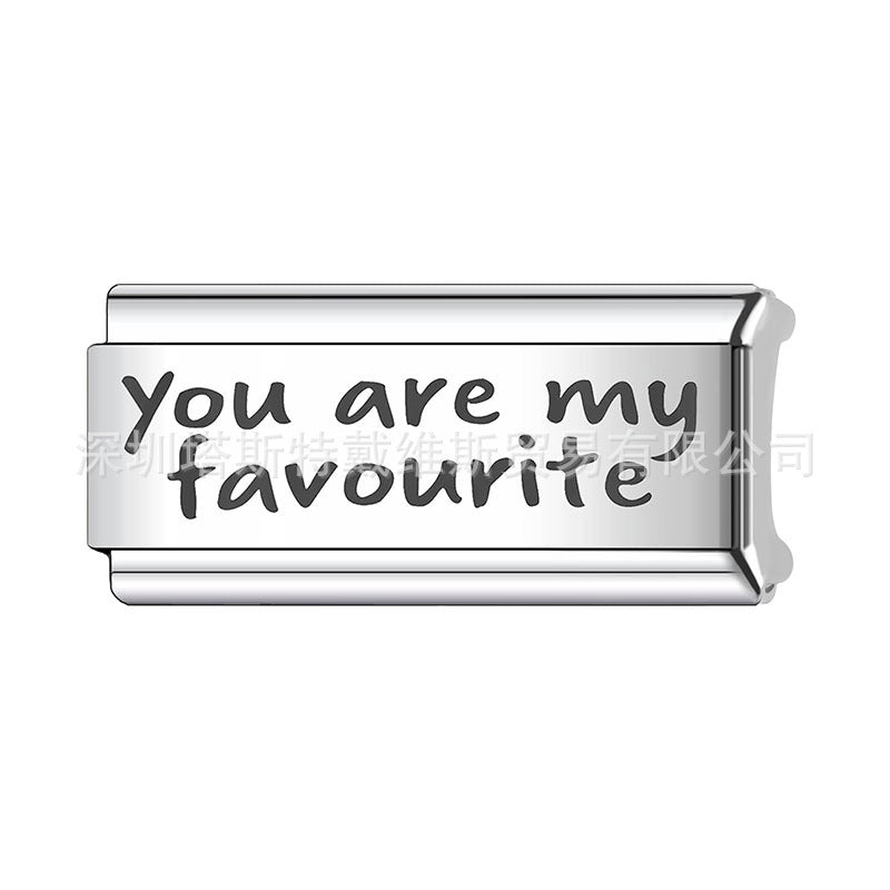 Wholesale   Italian Charm Bracelet 9mm DIY Home Laser Engraving Long Series Creative Stainless Steel Composable Bracelet