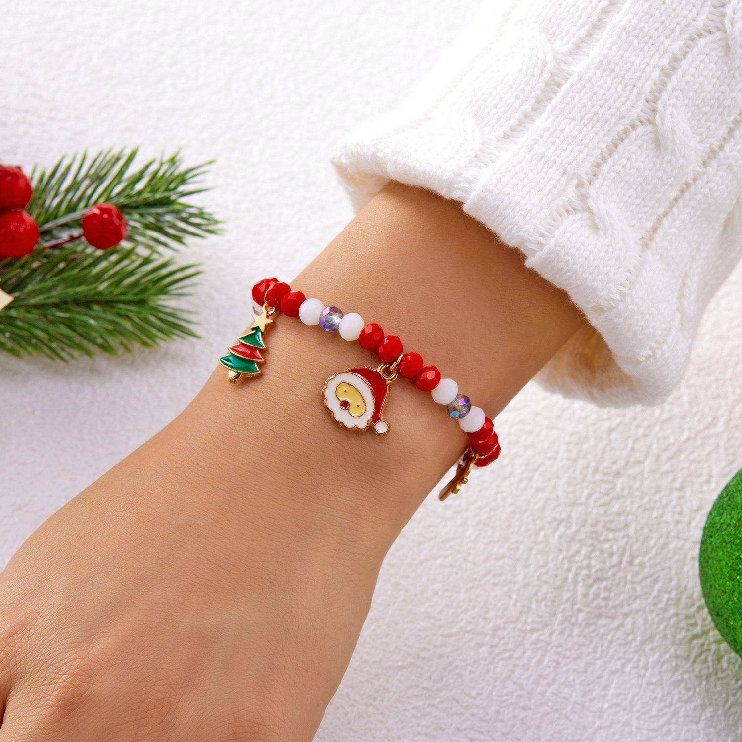 Wholesale Christmas Santa Letter Bracelet Set