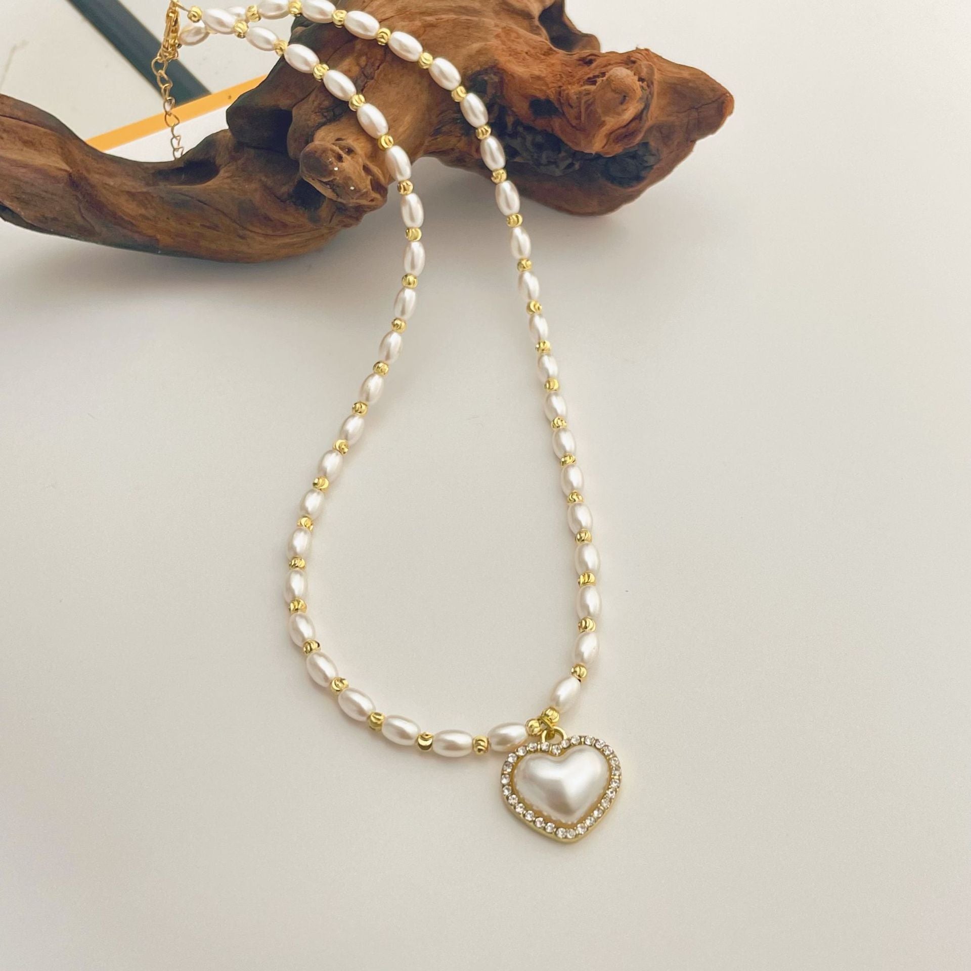 Wholesale  Rice Necklace Butterfly Love Pearl Necklace