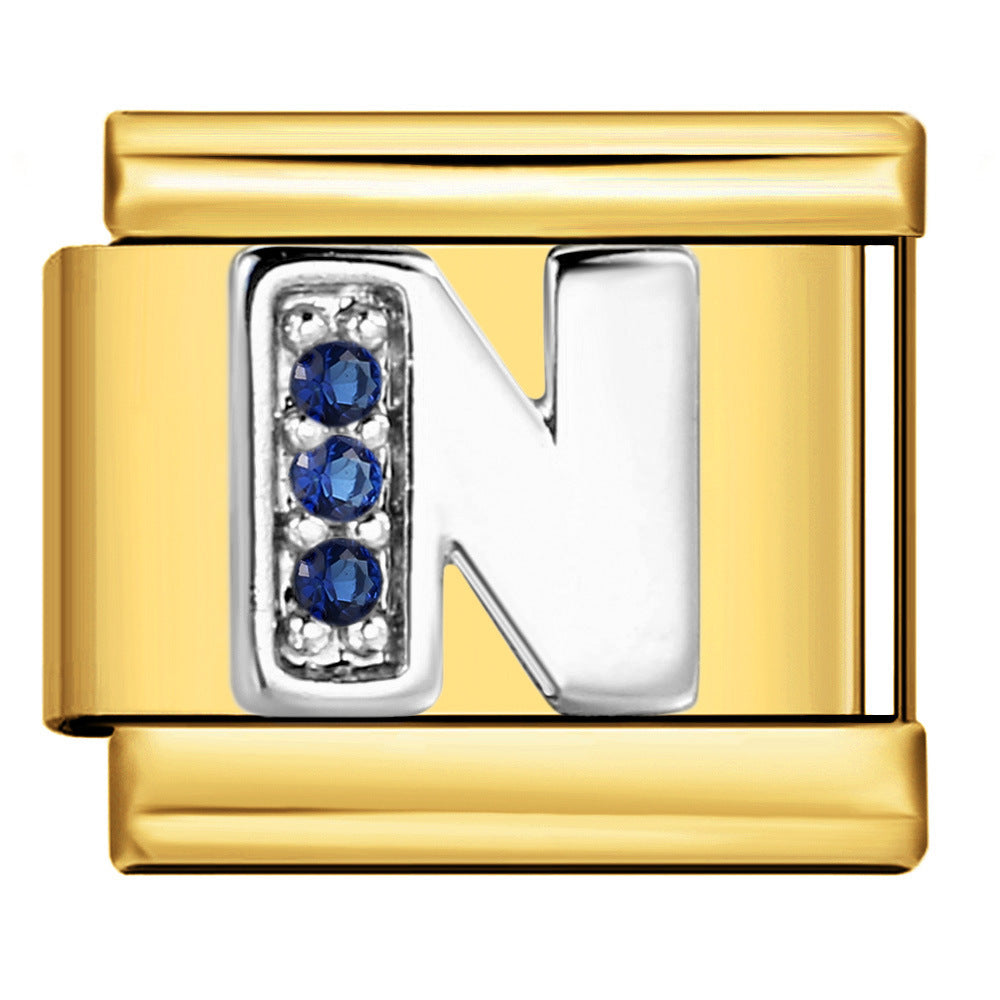 Wholesale 9mm Italian Charm Starter Bracelets DIY Letter Single Section Creative Stainless Steel Composable Bracelet