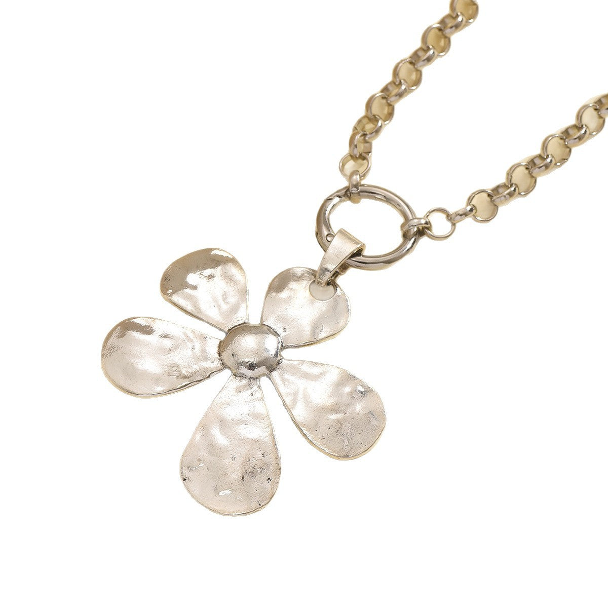 Wholesale exaggerated three-dimensional five-petal flower pendant necklace