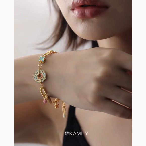 Wholesale  Retro Versatile Colorful Enamel Butterfly Bracelet