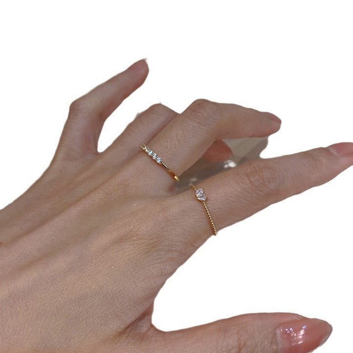 Wholesale  Light Luxury  Micro-inlaid Zircon Love Ring