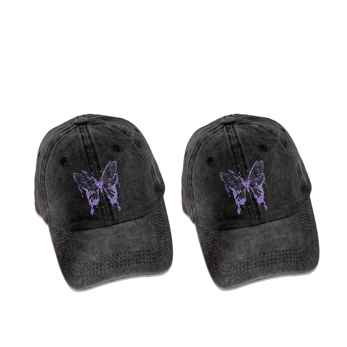 Wholesale Purple Butterfly Cotton Baseball Hat ACC-HT-TangQiu008