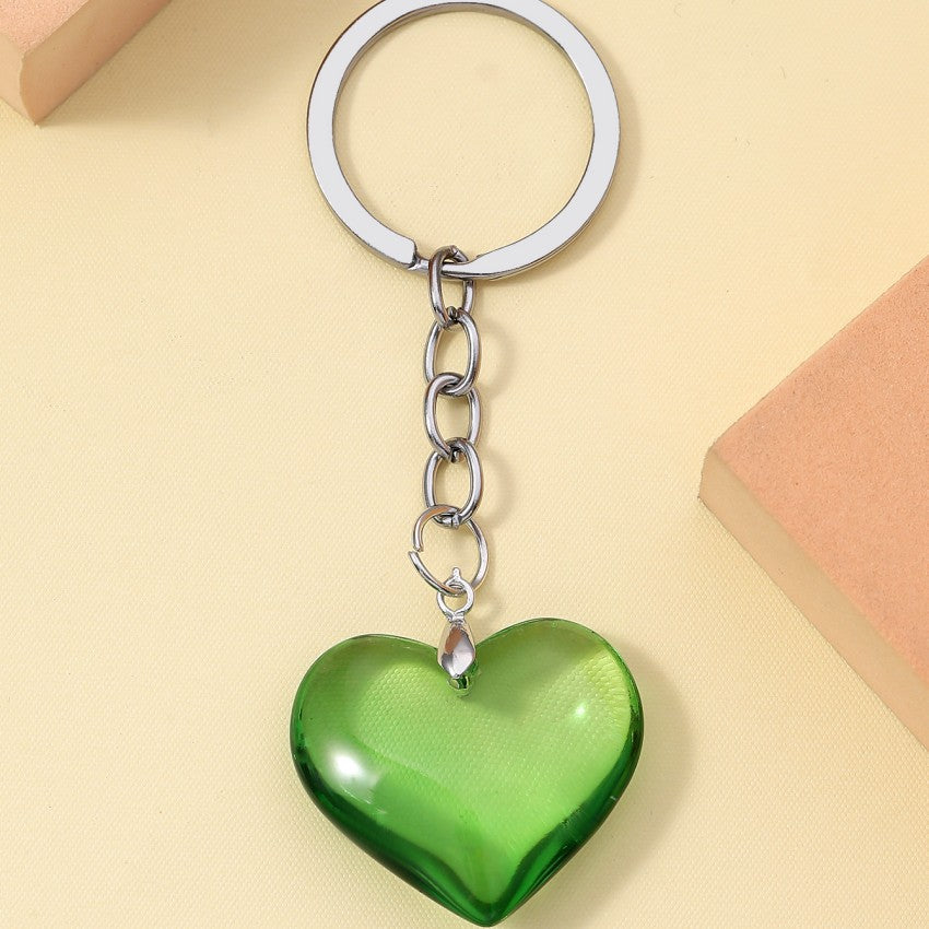 Wholesale 3D Colorful Glass Heart Keychains ACC-KC-RongRui010