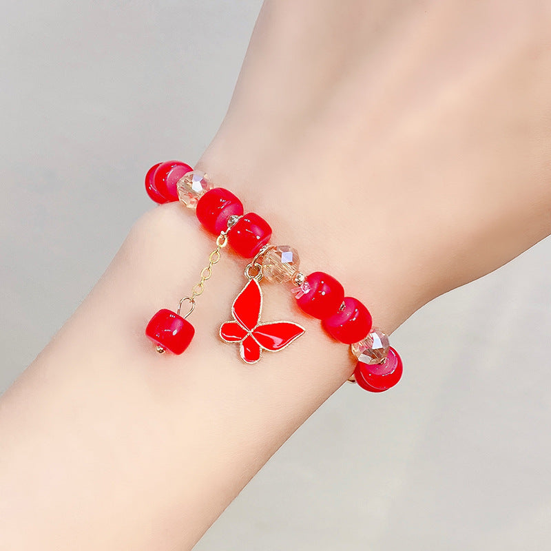 Wholesale Glass Beaded Crystal Flower Bracelets ACC-BT-Xinan001