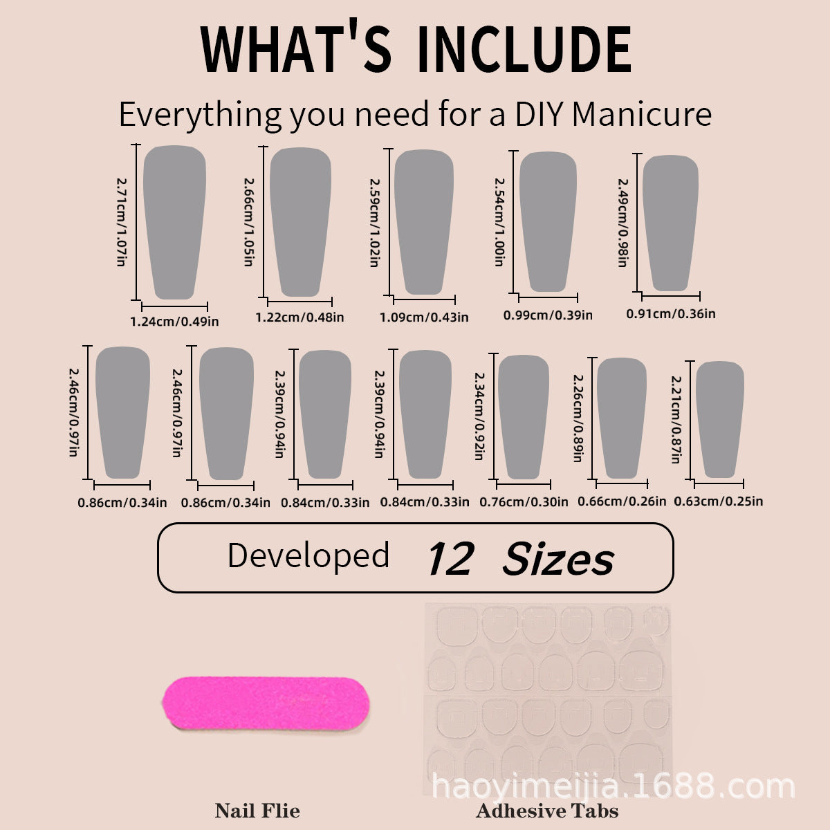 Wholesale Nail Stickers Popular Long Ladder Gradient Wearable Nail Stickers with Diamonds, French European and American Fake Nail Stickers Nails ACC-NS-HaoYi020