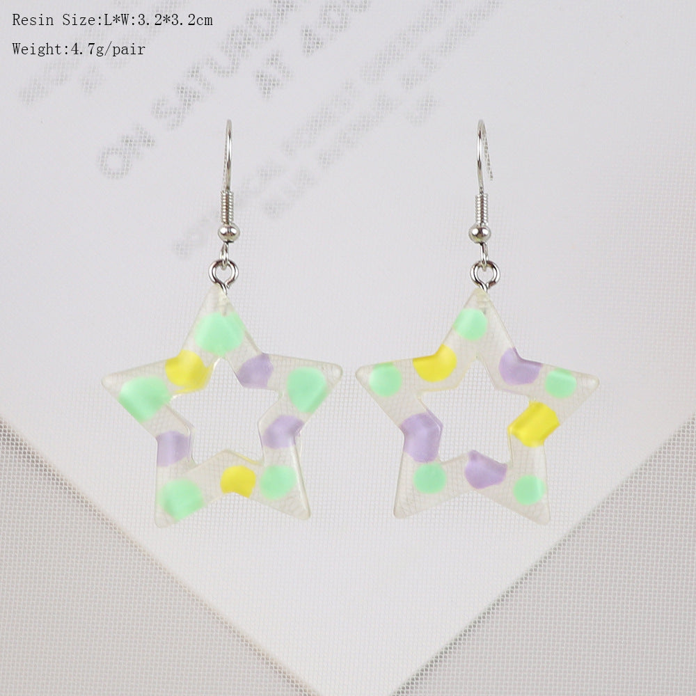 Wholesale  Grain Five-pointed Star Earrings