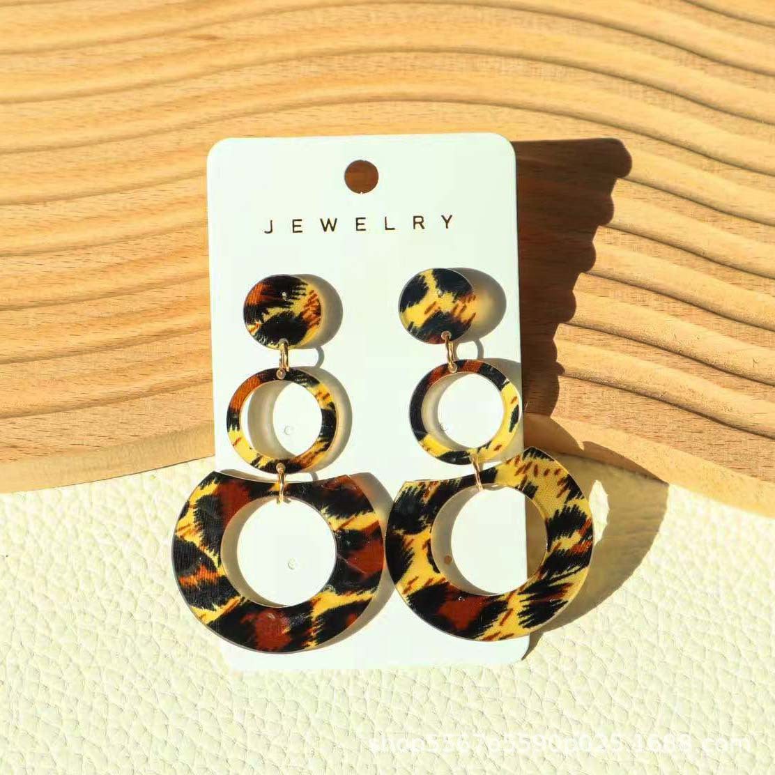 Wholesale Bohemian Acrylic Geometric Multi-layered Hoop Earrings