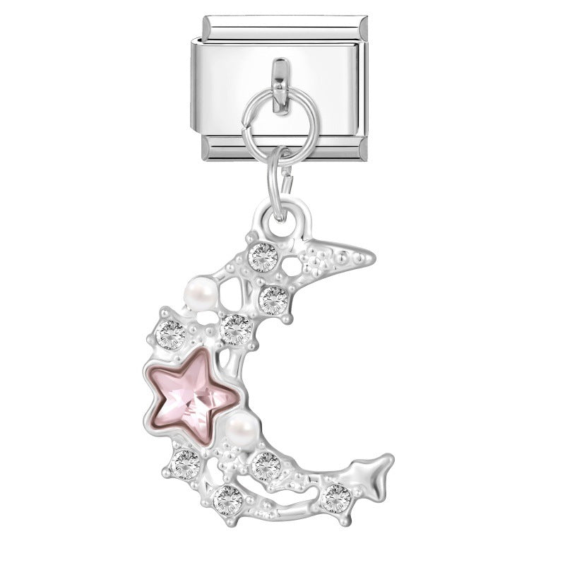 Wholesale  Italian Charm Bracelet 9mm DIY  Star Pendant Creative Stainless Steel Composable Bracelet