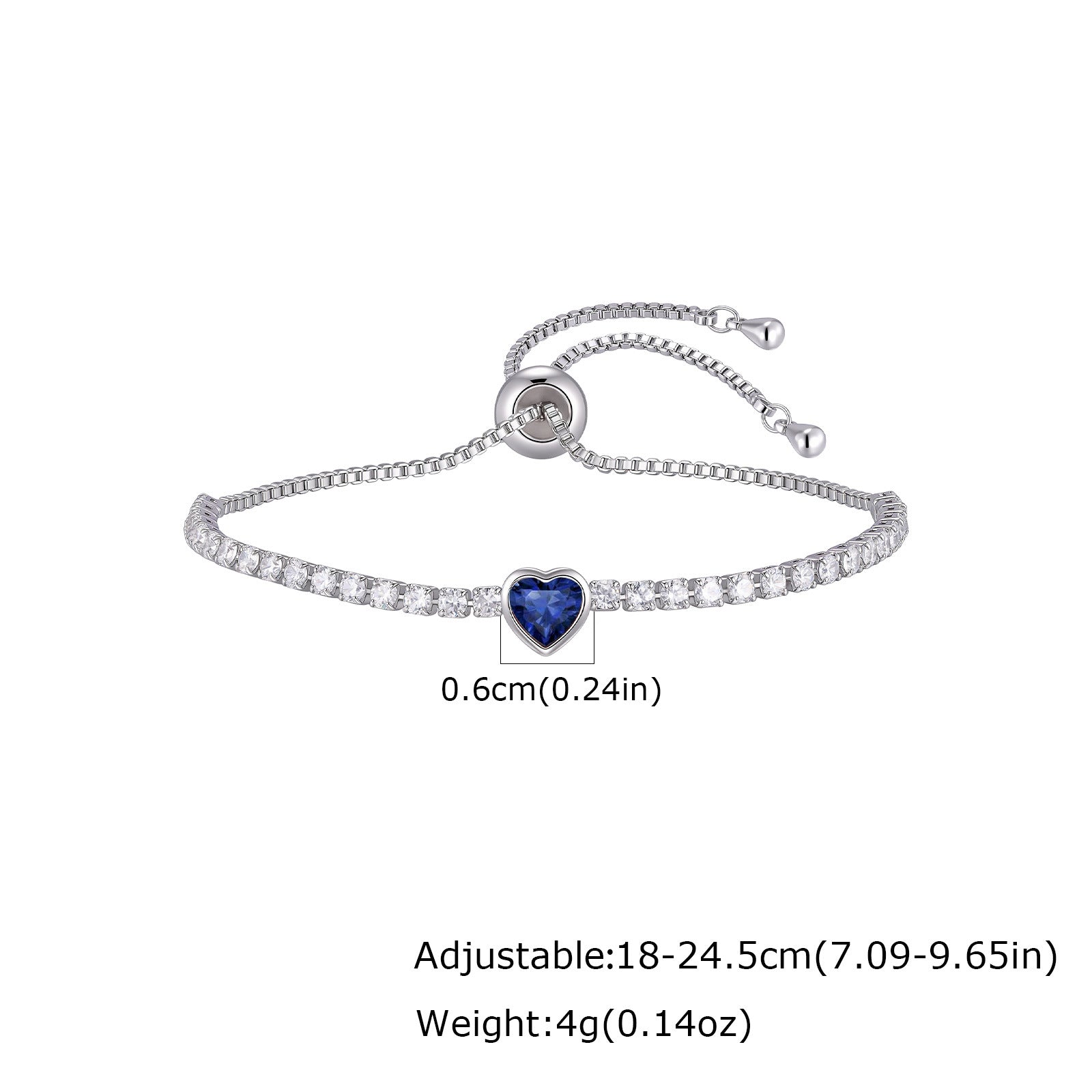 Wholesale Modern January Birthstone Tennis Bracelet Copper Electroplated Women S Chic Jewelry Accessory Gift