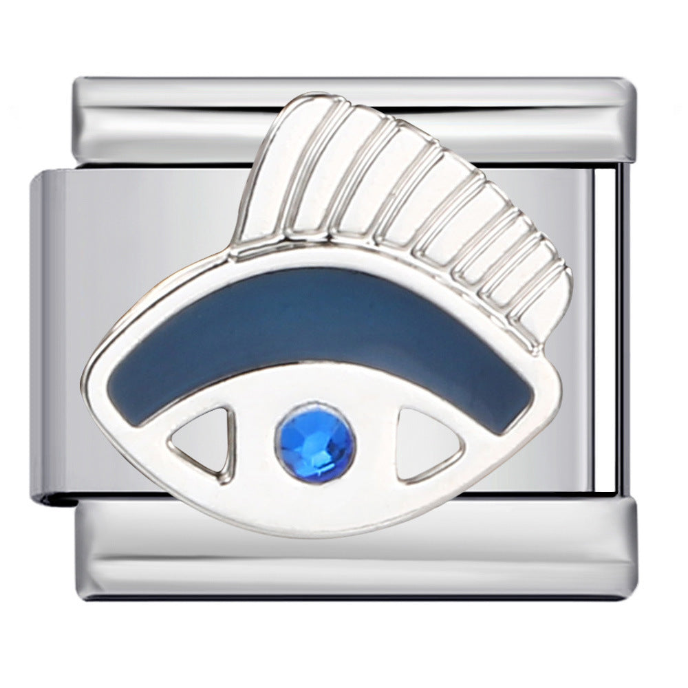 Wholesale Italian modular devil' s eye titanium steel welding dripping DIY   bracelet