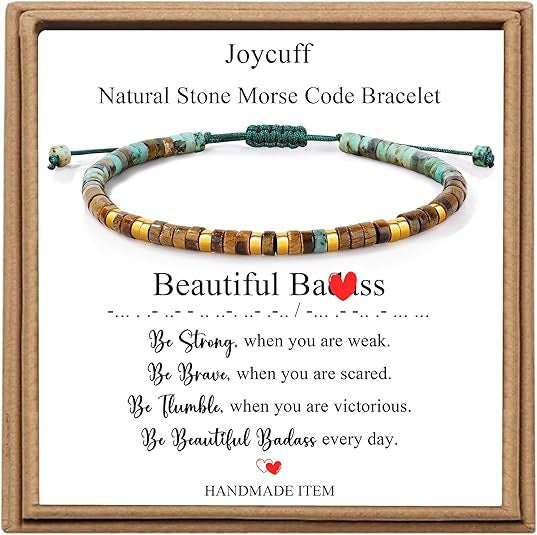 Wholesale Morse Code Tiger Eye Stone Bracelet Unisex Fashion Accessory Gift