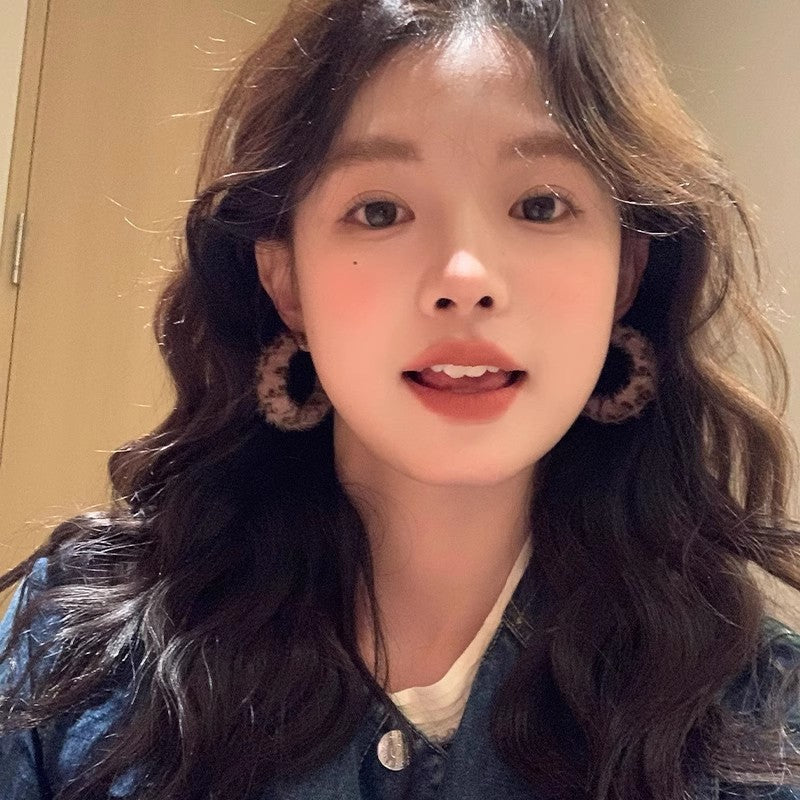 Wholesale Plush Leopard Earrings