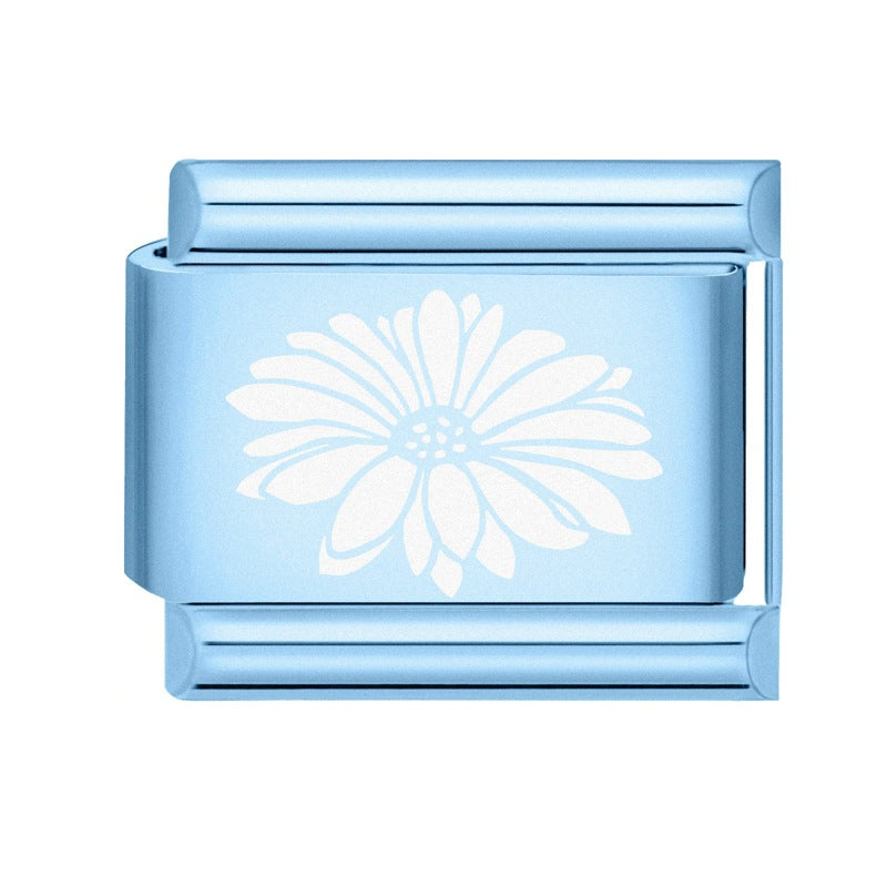 Wholesale 9mm Italian Charm Starter Bracelets DIY square Single Section Creative Stainless Steel Composable Bracelet