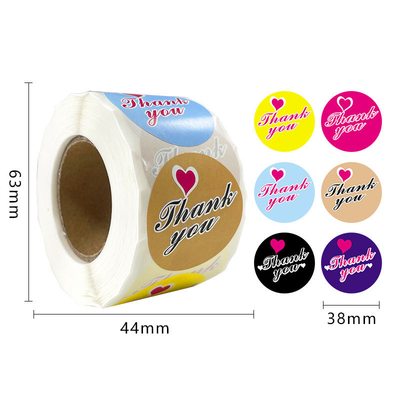 Wholesale 500pcs Gift envelope stickers kraft paper self-adhesive gold-stamped round roll stickers