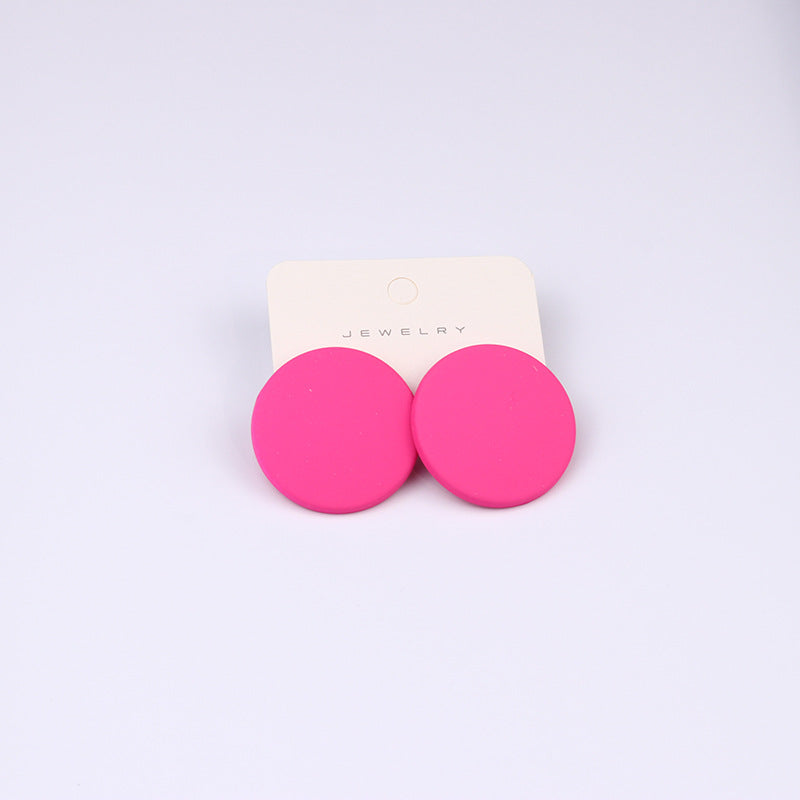 Wholesale  20-Color Round Spray-Painted Acrylic Earrings