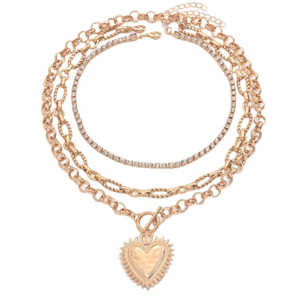 Wholesale crown heart zinc alloy pendant necklace