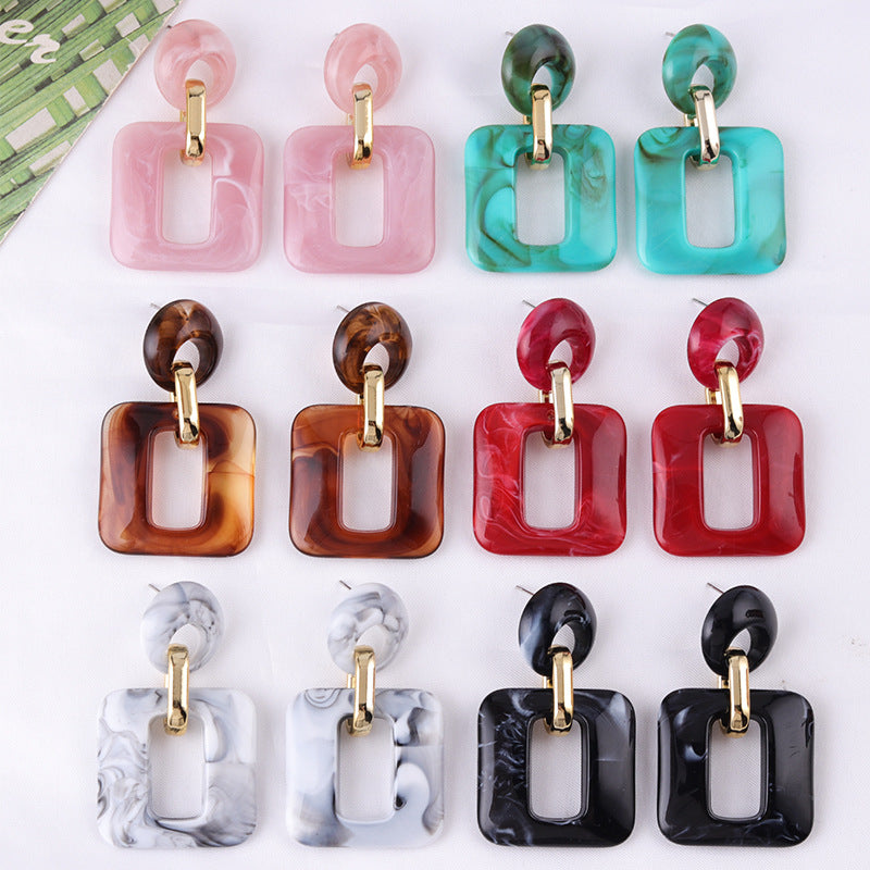 Wholesale  Geometry Square Acrylic Earrings