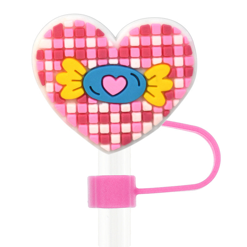 Wholesale Random 100pcs 10mm PVC Soft Straw Tube Cap ACC-SCR-RYY090