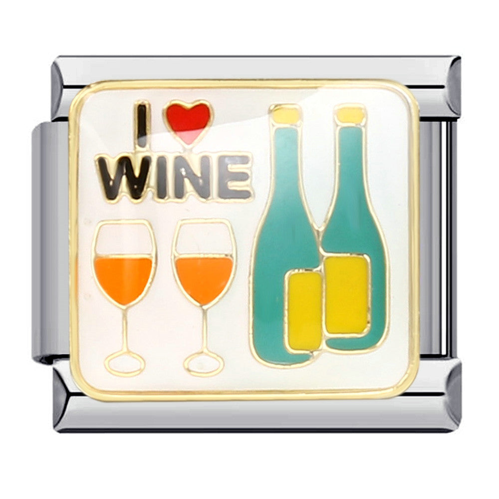 Wholesale Italian Module Dessert Cake Element Bracelet Stainless Steel Welding Oil Dropping DIY  Bracelet