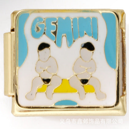 Wholesale Italian Charm Bracelet 9mm DIY Splicing Creative Pattern Stainless Steel Composable Bracelet