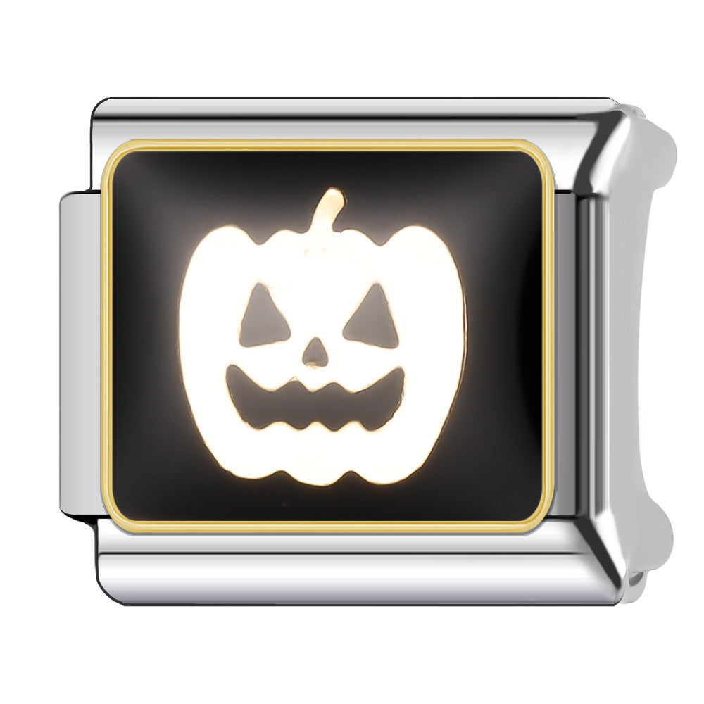 Wholesale Italian Charm Bracelet 9mm DIY Splicing Halloween Series Stainless Steel Composable Bracelet