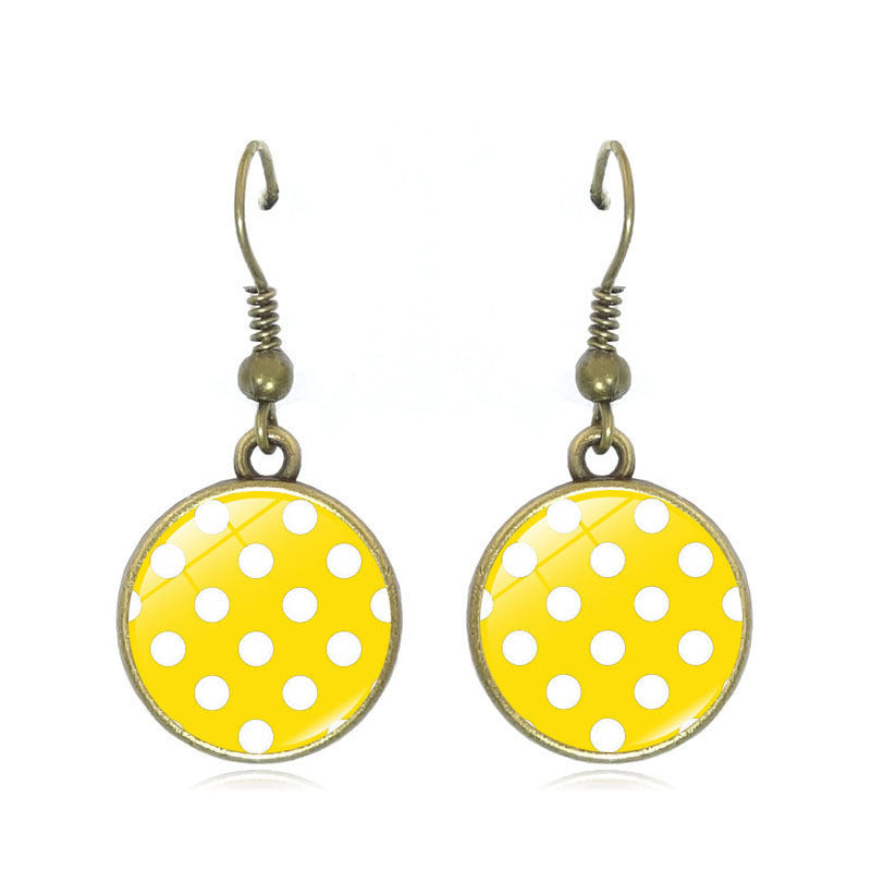 Wholesale Retro Polka Dot Design Metal Earrings Women S Ear Hook Fashion Accessory
