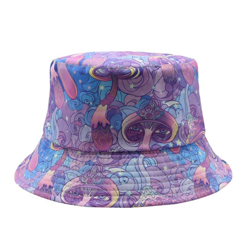 Wholesale colorful mushroom printing fisherman hat