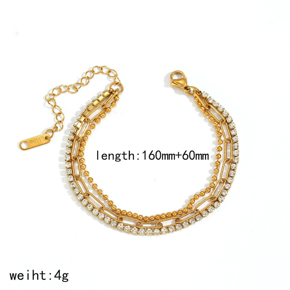 Wholesale DIY bracelet 18k gold stainless steel chain bracelet with a high-end feel